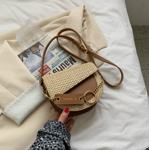 Fashion Chain Messenger Bag - Semi-Circular Shoulder Style