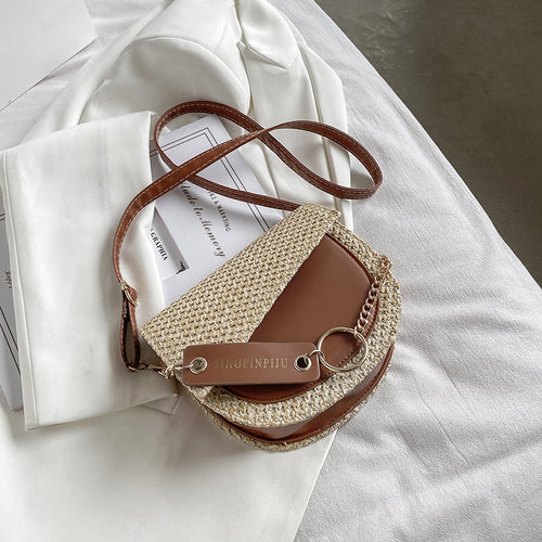 Fashion Chain Messenger Bag - Semi-Circular Shoulder Style