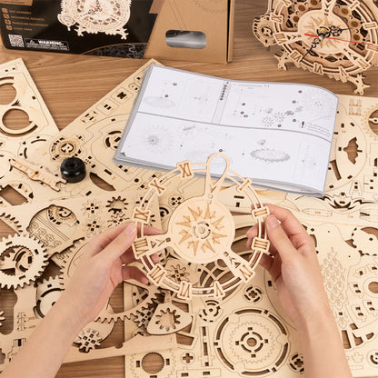 DIY Wooden Mechanical Owl Clock Model for Home Decor