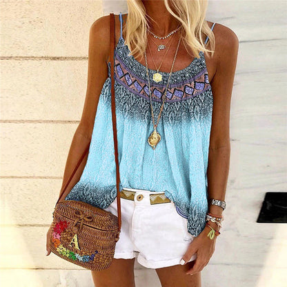 Women's Casual Summer Loose Bohemian Print Vest