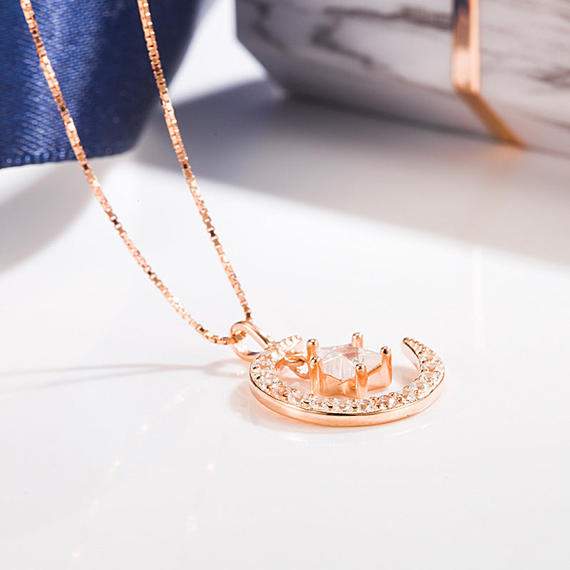 Stylish Korean 925 Silver Star Necklace for Women