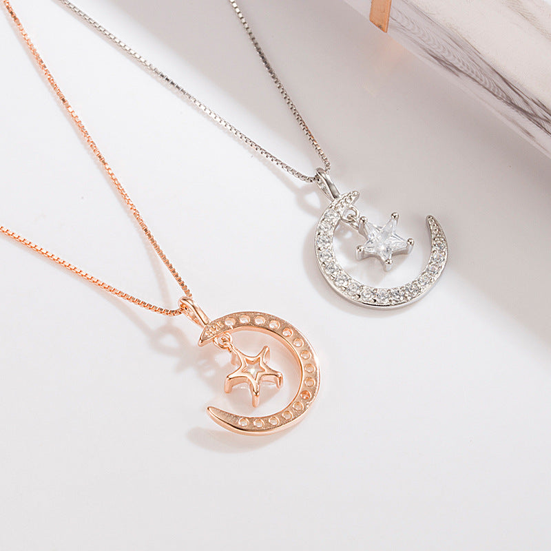 Stylish Korean 925 Silver Star Necklace for Women