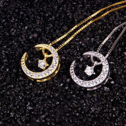 Stylish Korean 925 Silver Star Necklace for Women
