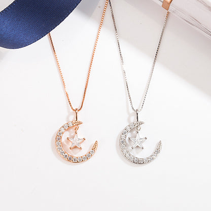 Stylish Korean 925 Silver Star Necklace for Women